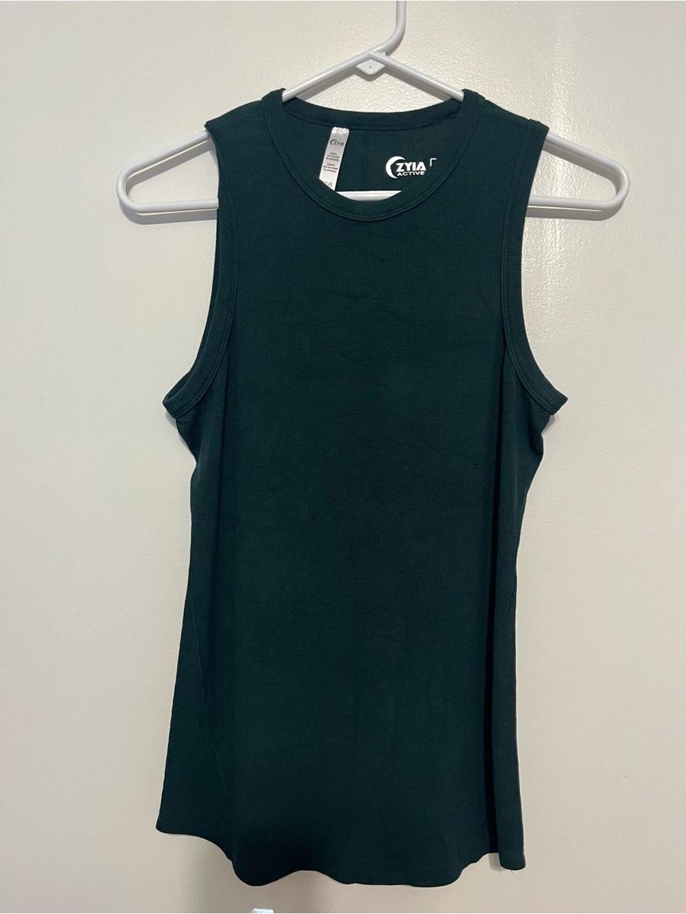 ZYIA Active Ribbed Tank Top Dark green